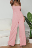 Fashion Casual Solid Split Joint Spaghetti Strap Loose Jumpsuits