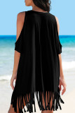 Fashion Vacation Letter Tassel Swimwears Cover Up