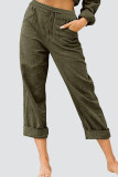 Fashion Casual Solid Loose Mid Waist Straight Bottoms