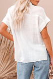 Fashion Casual Solid Split Joint Turndown Collar Tops
