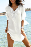 Fashion Vacation Solid Patchwork Swimwears Cover Up