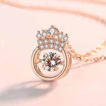 Sparkling Crown Round Necklaces For Queen