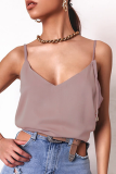 Fashion Casual Solid Patchwork V Neck Tops