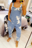 Casual Tie Dye Spaghetti Strap Loose Jumpsuits(4 Colors)