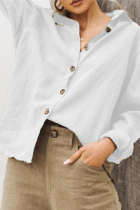 Casual Solid Patchwork Turndown Collar Tops