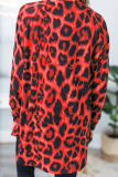 Casual Leopard Patchwork O Neck Tops