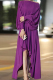 Celebrities Elegant Solid Solid Color Off the Shoulder Asymmetrical Dresses
