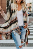 Casual Striped Tassel Patchwork Outerwear