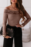 Fashion Sexy Solid Lace Off the Shoulder Tops