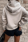 Casual Street Solid Patchwork Pocket Hooded Collar Tops