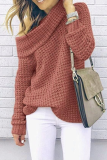 Casual Solid Patchwork Off the Shoulder Tops Sweater