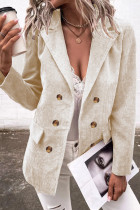 Casual Work Solid Buttons Turn-back Collar Outerwear(10 Colors)