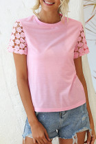 Fashion Casual Solid Patchwork O Neck T-Shirts