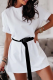 Casual Solid Basic With Belt O Neck T-shirt Dress Dresses