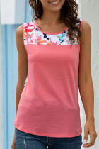 Fashion Casual Print Patchwork U Neck Tops