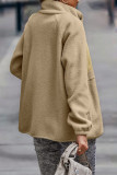 Casual Solid Patchwork Pocket Half A Turtleneck Outerwear