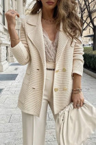 Sweet Elegant Solid Solid Color Turndown Collar Outerwear