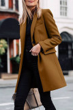 Casual Solid Solid Color Turn-back Collar Outerwear