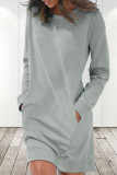 Casual Solid Solid Color O Neck Long Sleeve Dresses