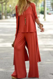 Casual Street Solid Solid Color V Neck Long Sleeve Two Pieces