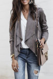 Sweet Street Solid Solid Color Turndown Collar Outerwear