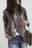 Sweet Street Solid Solid Color Turndown Collar Outerwear