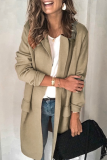 Fashion Casual Solid Patchwork Turn-back Collar Outerwear