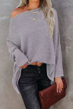 Casual Solid Solid Color Oblique Collar Sweaters(6 Colors)