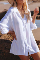 Fashion Casual Solid Patchwork Turndown Collar Tops