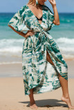 Elegant Vacation Floral Patchwork Swimwears Cover Up