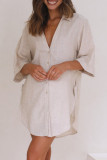 Daily Simplicity Solid Solid Color Turndown Collar Tops