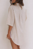 Daily Simplicity Solid Solid Color Turndown Collar Tops