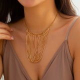 Casual Geometric Tassel Chains Necklaces