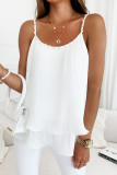 Sexy Vacation Solid Pearl Fold U Neck Tops
