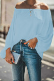 Casual Simplicity Solid Solid Color Off the Shoulder Tops