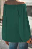 Casual Simplicity Solid Solid Color Off the Shoulder Tops