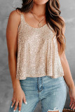 Sexy Casual Solid Sequins O Neck Tops