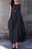 Plus Size Casual Simplicity Solid Solid Color O Neck Vest Dress Dresses