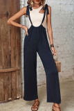 Daily Simplicity Solid Bandage Loose Jumpsuits