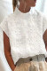 Casual Simplicity Solid Embroidered O Neck Tops