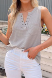 Casual Solid Patchwork V Neck Tops