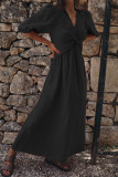 Casual Simplicity Solid Solid Color V Neck Short Sleeve Dress Dresses