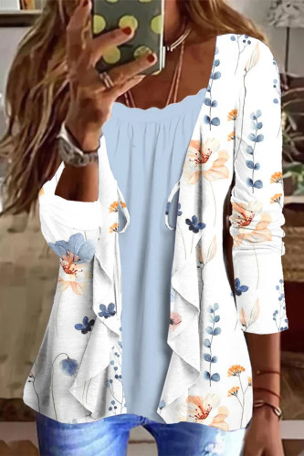 Casual Floral Patchwork O Neck T-Shirts