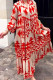 Casual College Geometric Printing Contrast Shirt Collar A Line Dresses
