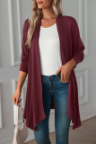 Casual Solid Asymmetrical Scarf Collar Outerwear(6 Colors)