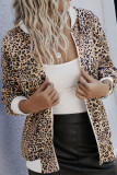Casual Leopard Patchwork O Neck Outerwear(4 Colors)