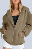 Casual Sportswear Solid Pocket Hooded Collar Outerwear(13 Colors)