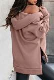 Casual Solid Pocket Hooded Collar Tops(4 Colors)