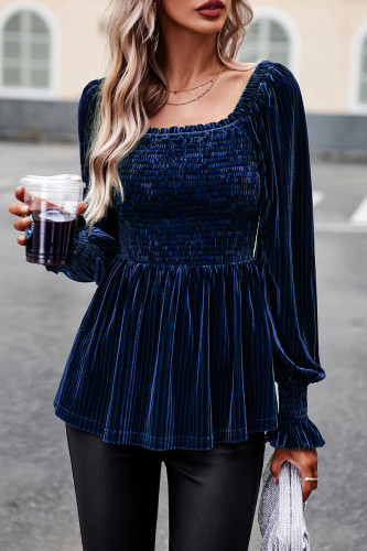 Sweet Elegant Solid Fold Stringy Selvedge Square Collar Tops Sweet Elegant Solid Fold Stringy Selvedge Square Collar Tops