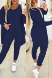 Casual Solid Basic O Neck Long Sleeve Three Piece Set(7 Colors)